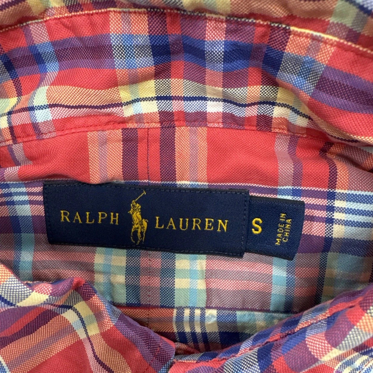Polo Ralph Lauren Shirt Men’s Small Red Multicolor Plaid Long Sleeve Pony Logo