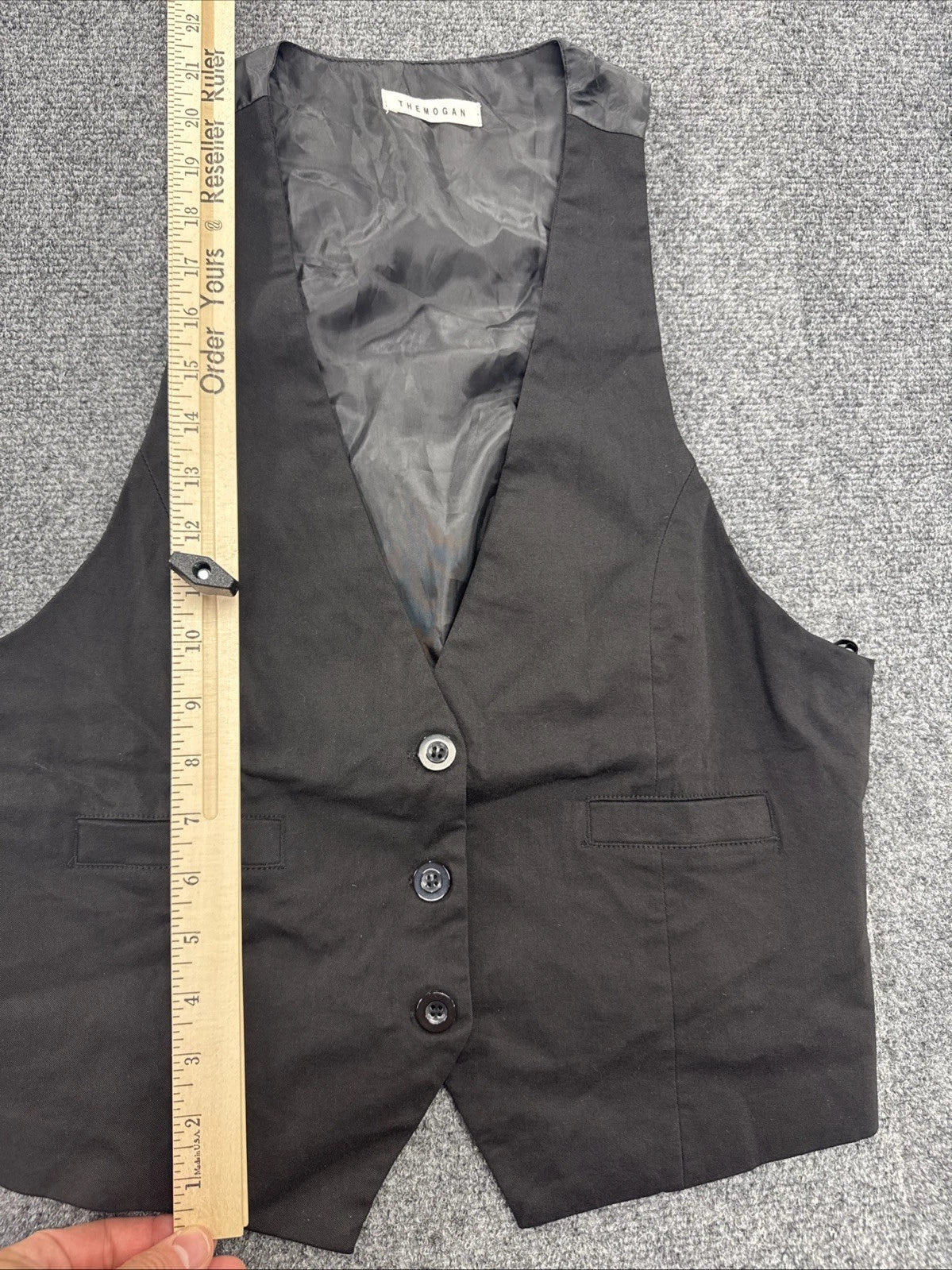 TheMogan Womens Black Tailored Vest Button Front Buckle Back Suiting Waistcoat L