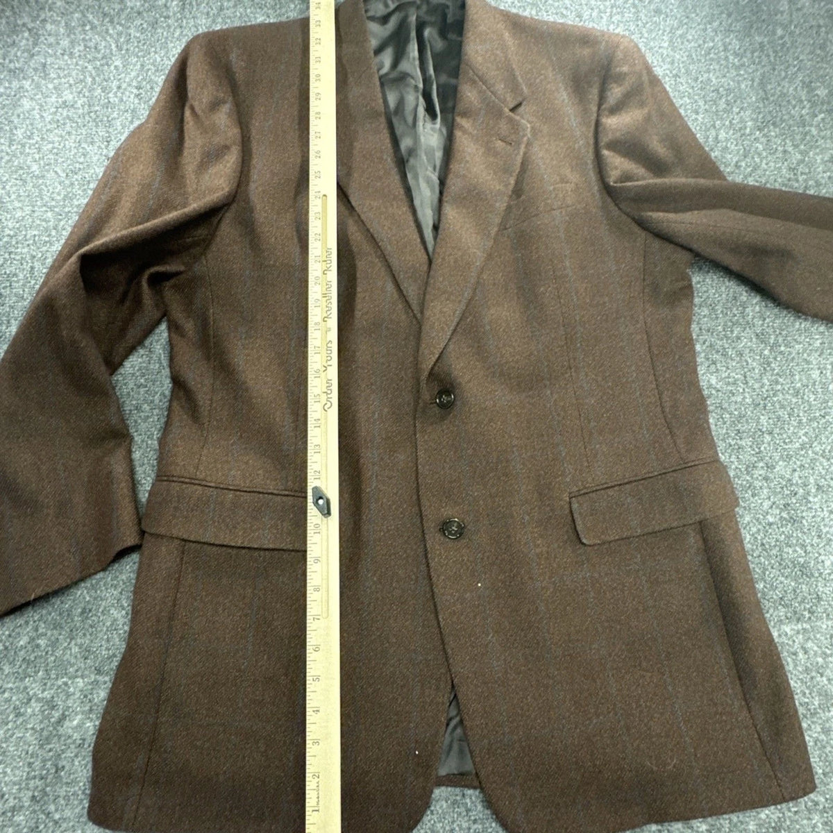 Vintage Hart Schaffner Marx Gold Trumpeter Blazer Men’s 44L Plaid USA Union Made
