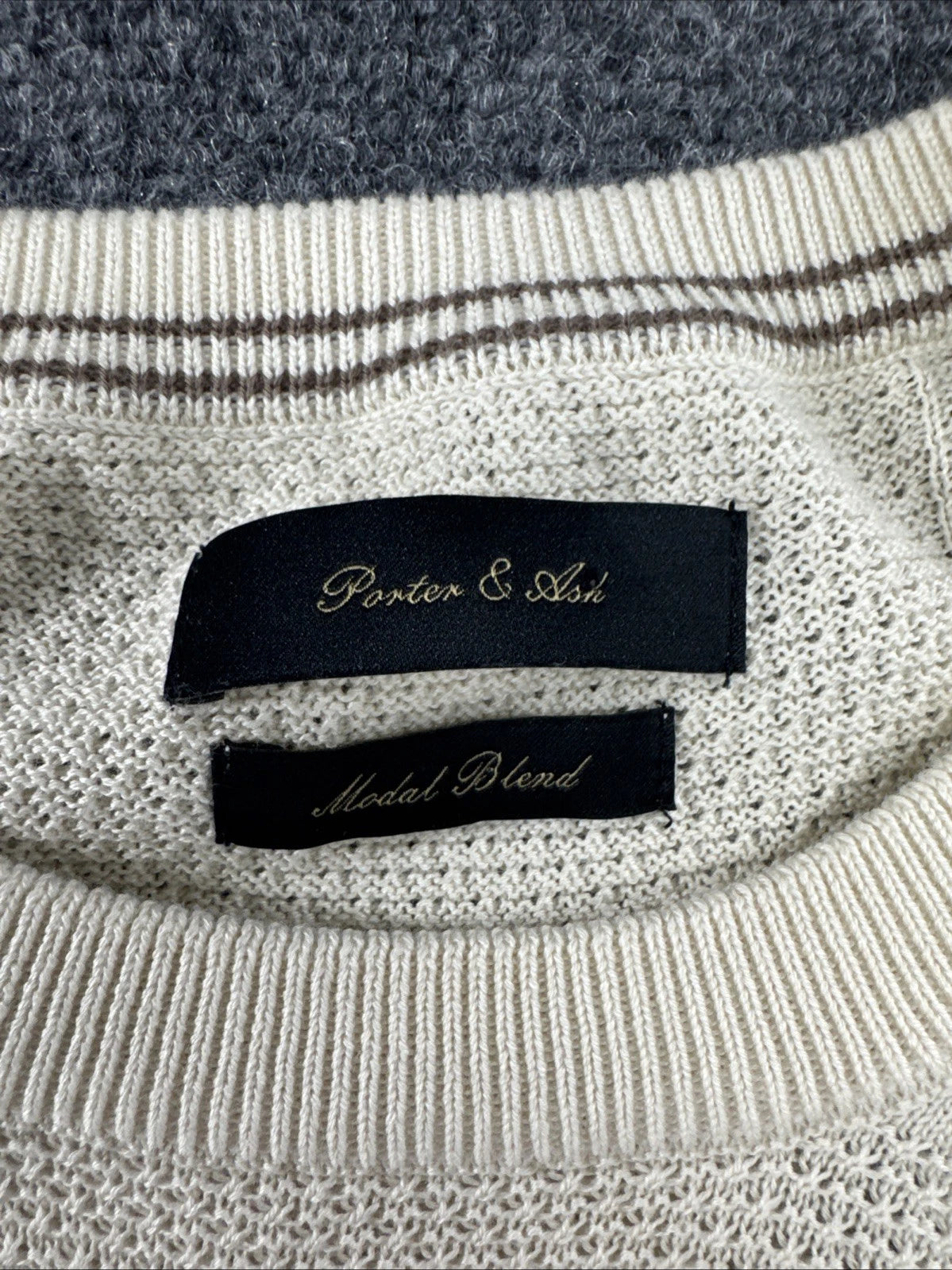 Porter & Ash Refined Structure Knit Top M Cream Modal Blend Quiet Luxury NWT