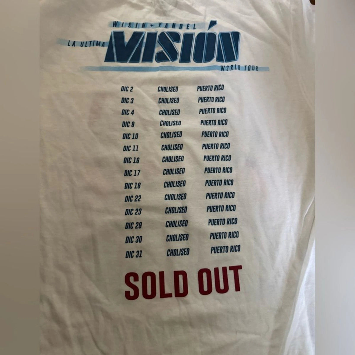 Wisin Yandel La Ultima Mision Tour Tee White Mens large Concert Graphic Shirt