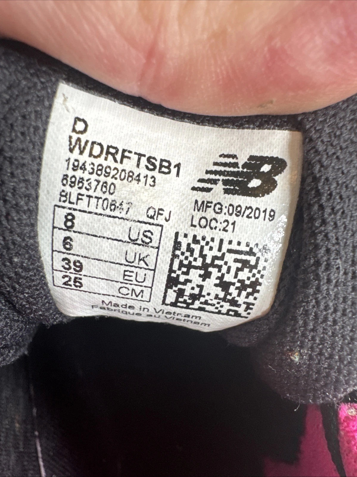 New Balance DRFT v1 WDRFTSB1 Women's Size 8 Black Pink Blue Running Shoes