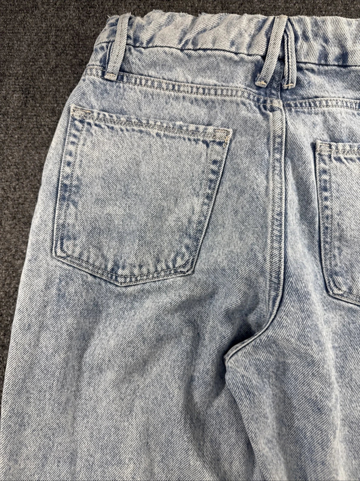 Good American Womens 2 26 Light Wash High Rise Relaxed Straight Leg Jeans