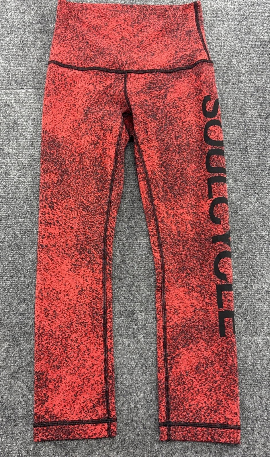 Lululemon x SoulCycle To The Beat Tight 24" Reflective Red Black Leggings Size 4