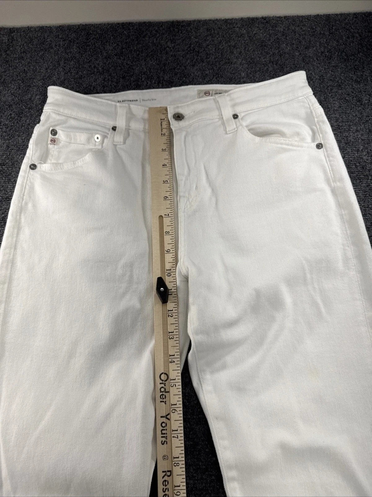 AG Ex-Boyfriend Jeans Women 28R White Slouchy Slim Designer Denim