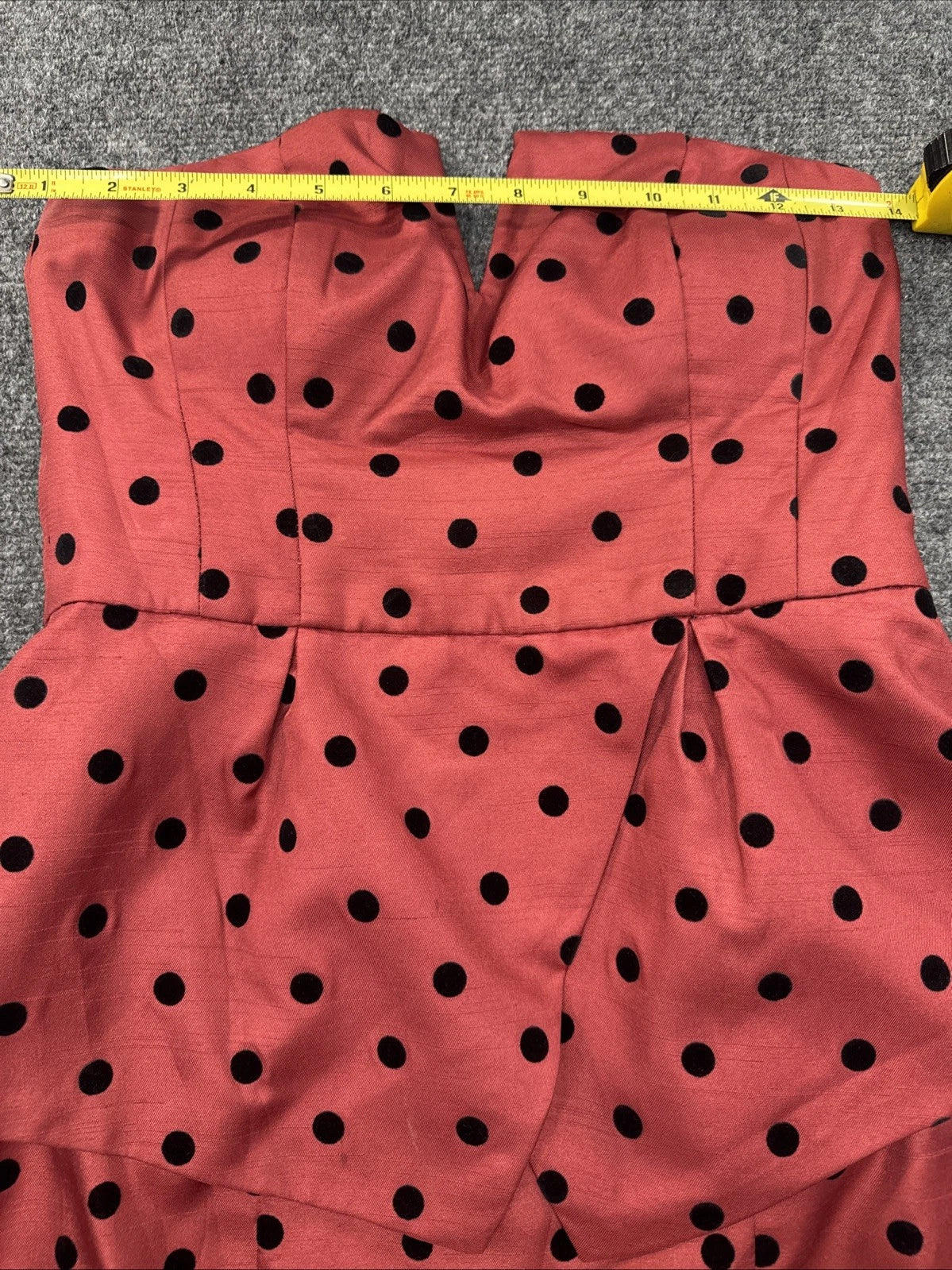 Ali Ro Polka Dot Fit Flare Dress Women's 0 Red Sleeveless V Neck Lined EUC