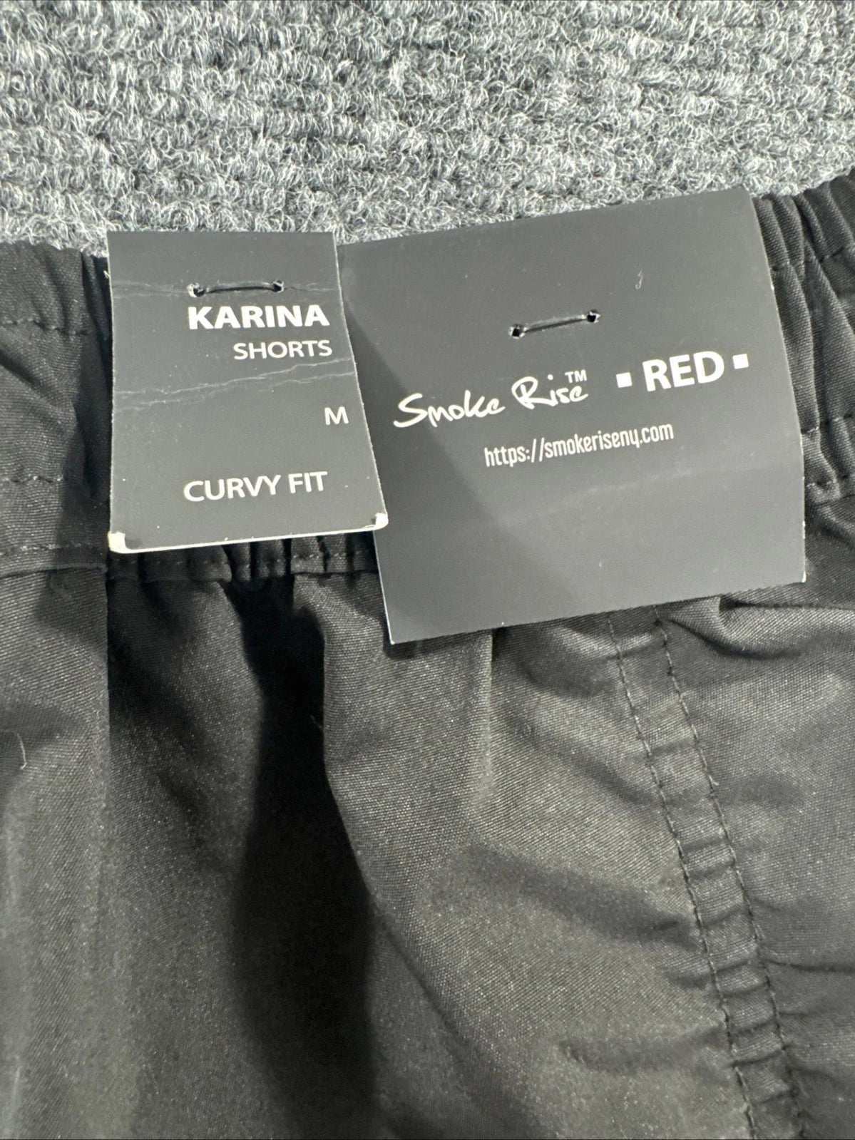 Smoke Rise Red Karina Shorts Womens Medium Black Curvy Fit Cargo Pockets Utility