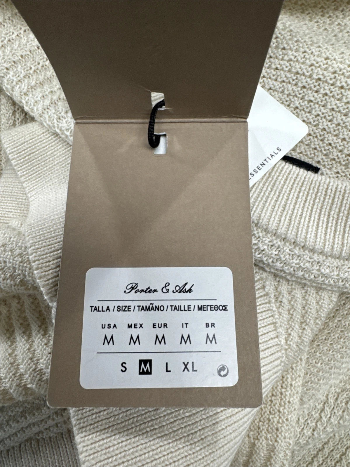 Porter & Ash Refined Structure Knit Top M Cream Modal Blend Quiet Luxury NWT