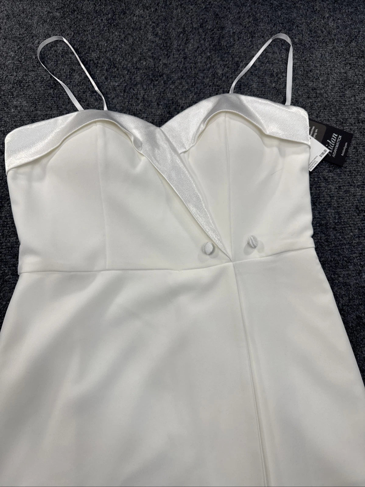 Aidan Mattox Strapless Tuxedo Dress Women's 2 Ivory White Formal BNWT