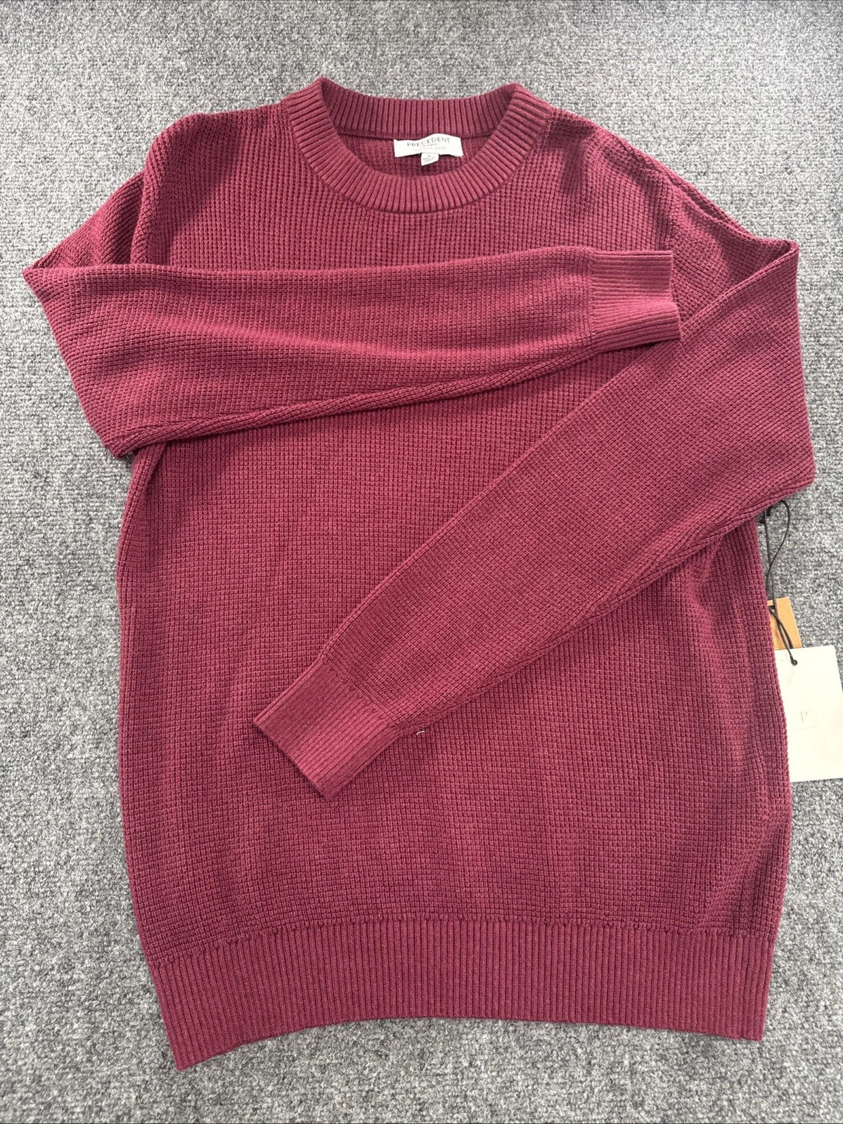 Precedent Los Angeles Cashmere Blend Sweater S Burgundy Crewneck Quiet Luxury
