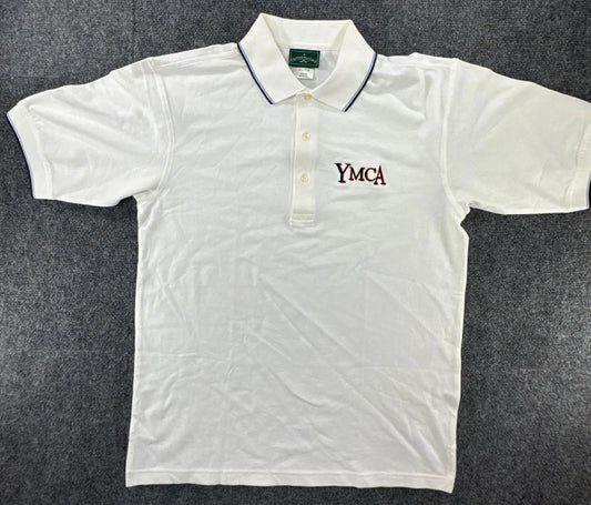 Outer Banks YMCA Polo Shirt Men’s Medium White Performance Golf Casual Uniform