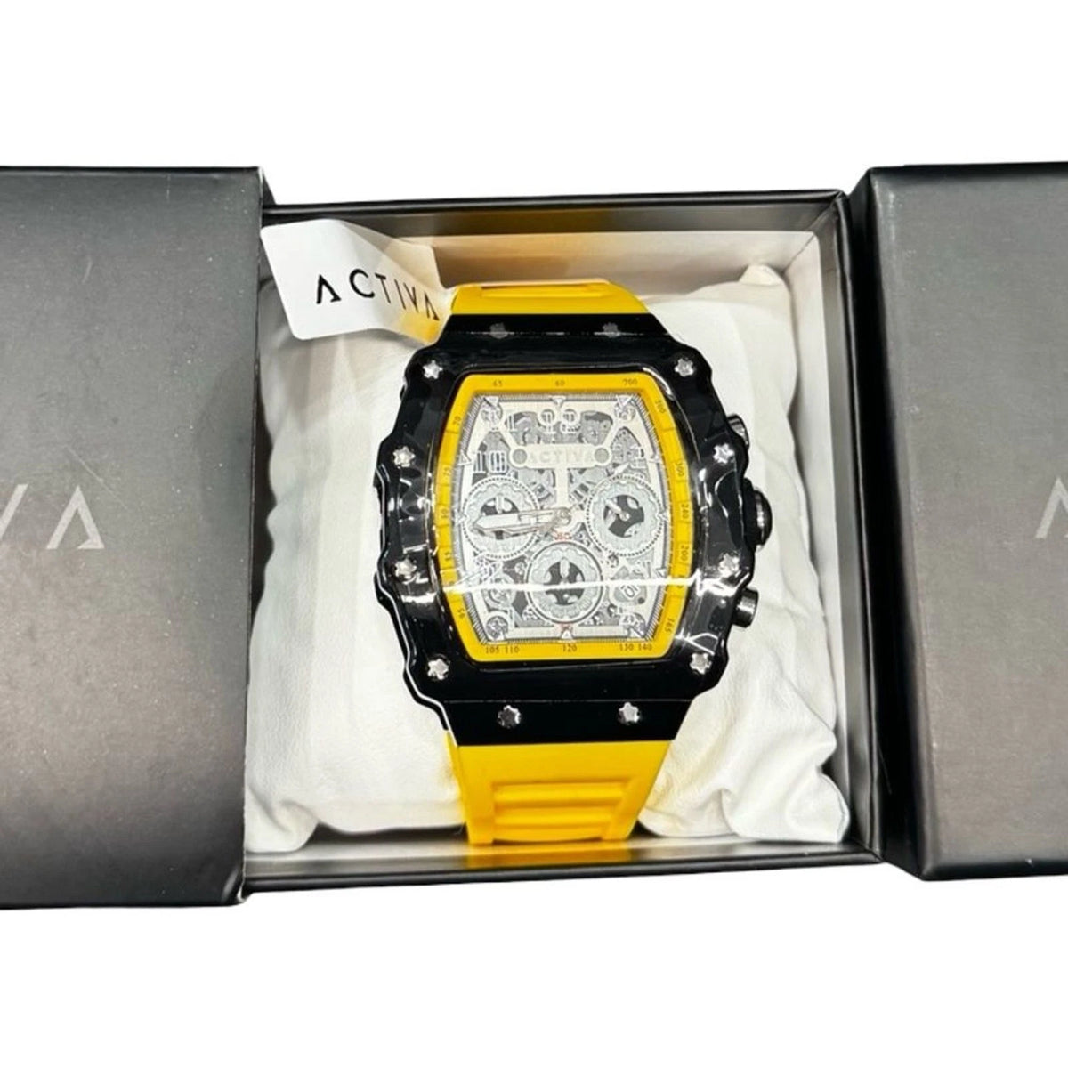 Activa Fury x Invicta Men's 44.3mm Yellow Skeleton Watch ACW2305-001 BNIB