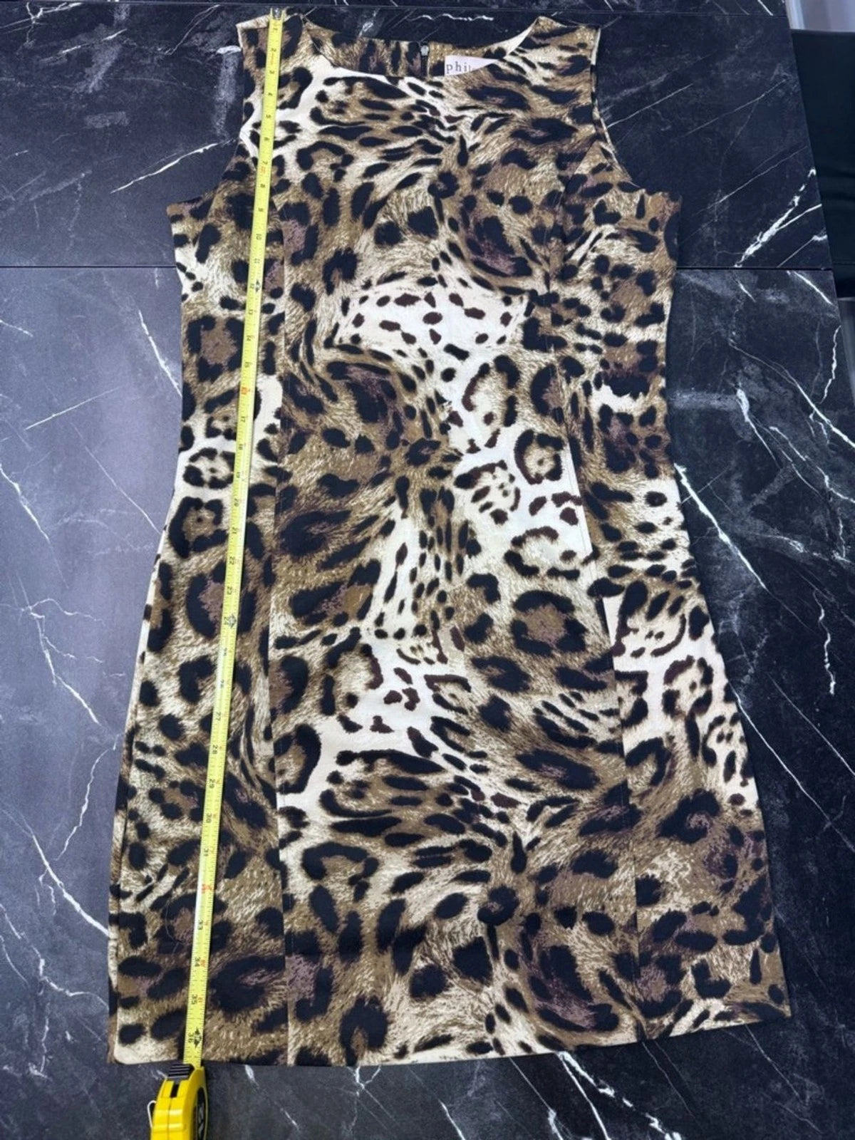 Philosophy Leopard Print Shift Mini Dress Women's 12 Sleeveless Party Chic EUC