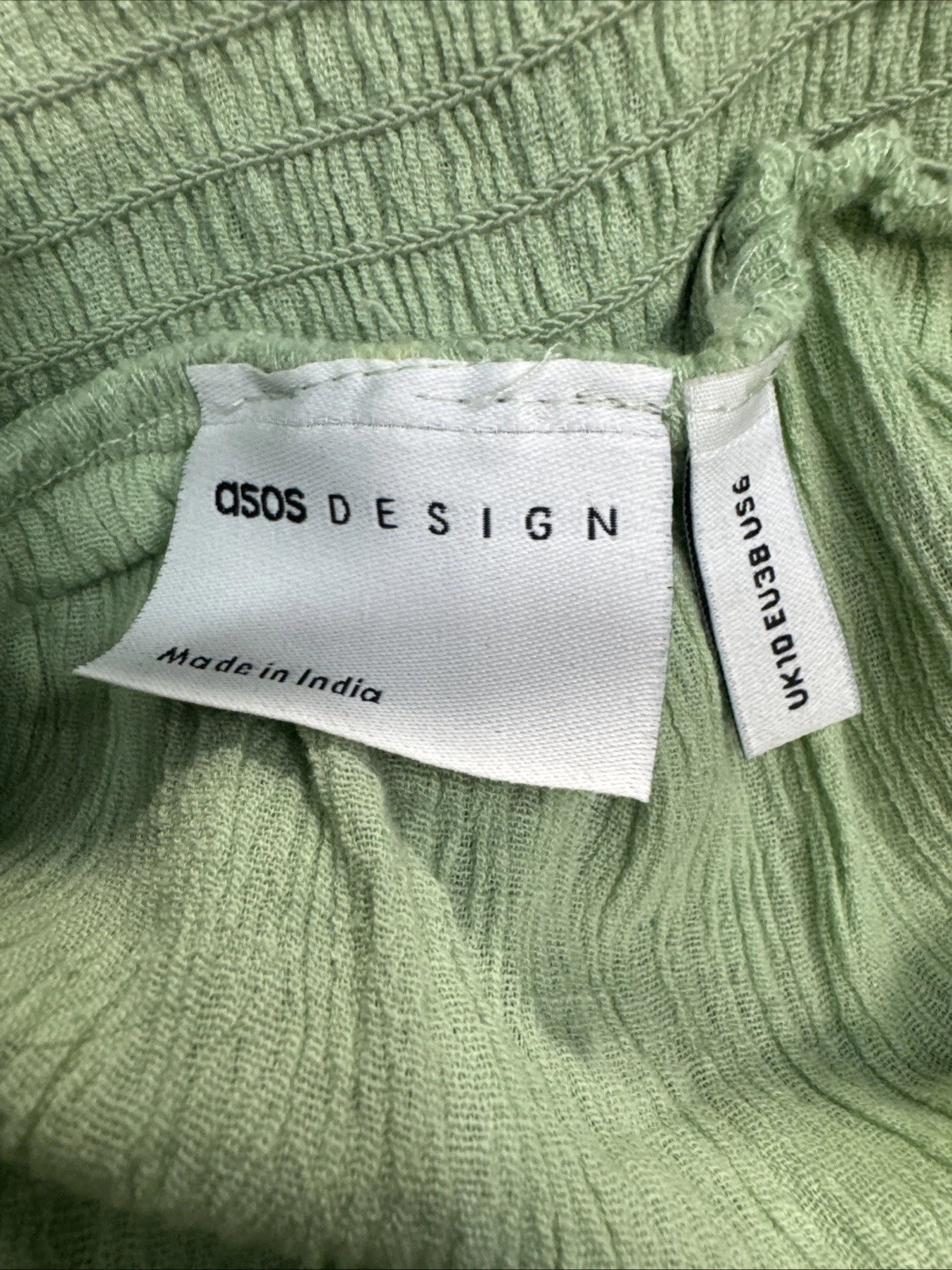 ASOS DESIGN Green Linen Blend Midi Dress Women's US 6 Belted Sundress Boho