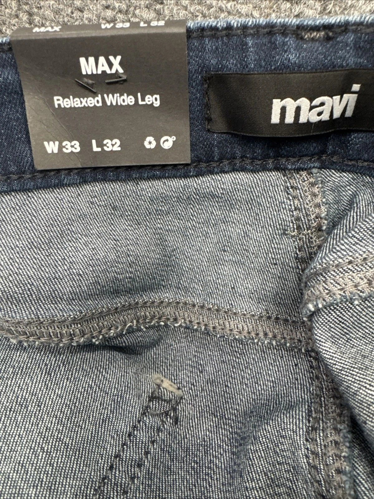 Mavi MAX Relaxed Wide Leg Jeans Men 33x32 Blue Wash Stretch Denim NWT