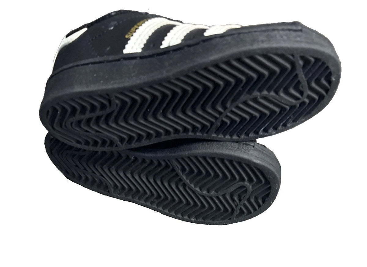Adidas Superstar Toddler Sneakers Black White Size 7K Excellent No Box