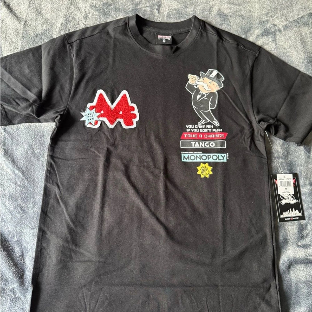 Tango Hotel x Monopoly Graphic T-Shirt Men’s Medium Black NWT Streetwear