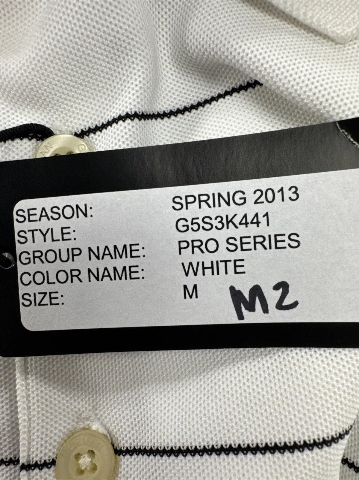 Greg Norman Play Dry Golf Polo Shirt White Black Stripe Women’s Medium NWT