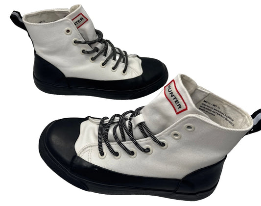 Hunter for Target Dipped Canvas High Top Sneakers M5.5 W7.5 White Black New