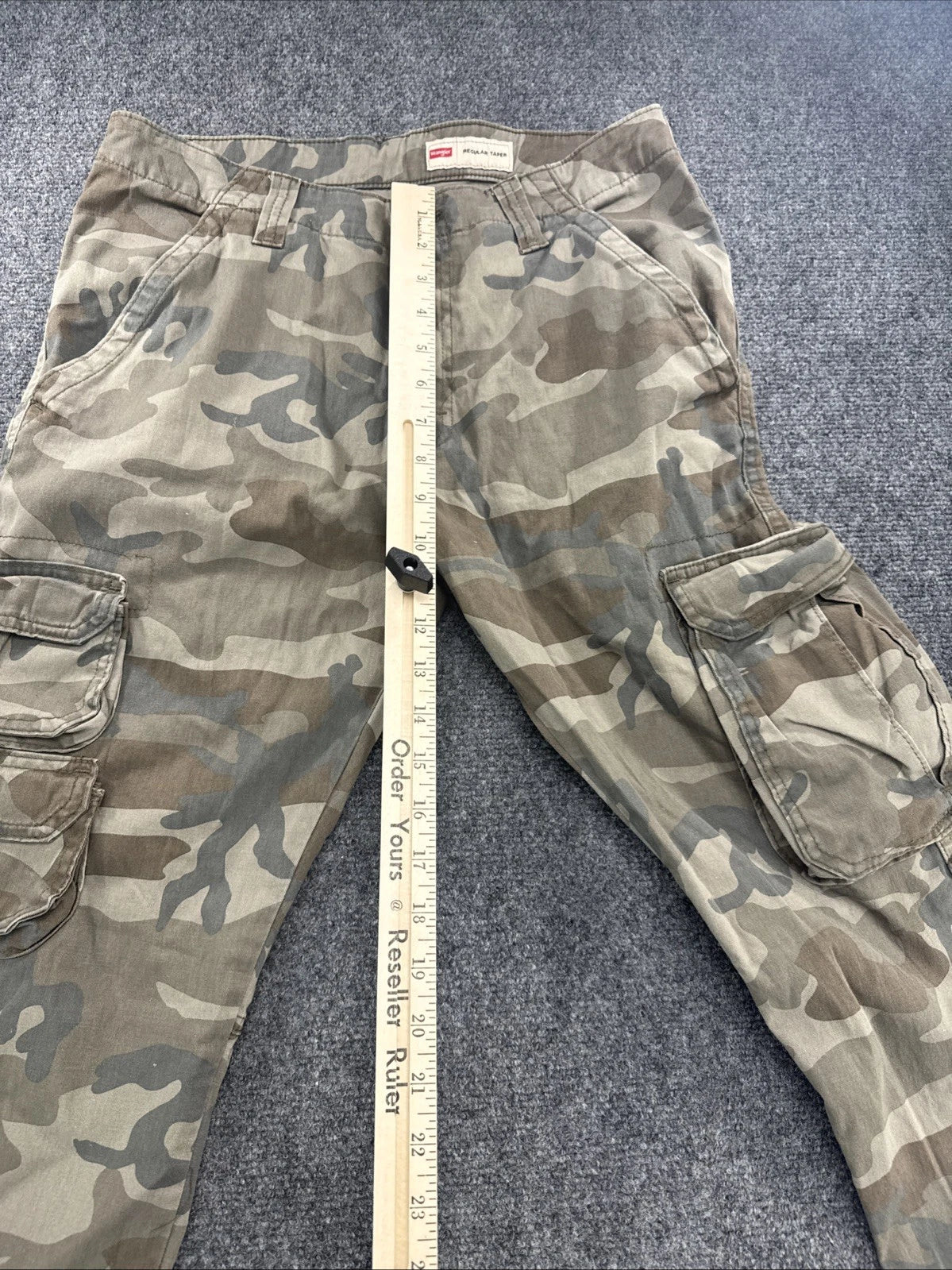 Wrangler Regular Taper Cargo Pants Men’s 30x30 Camo Stretch Utility Workwear