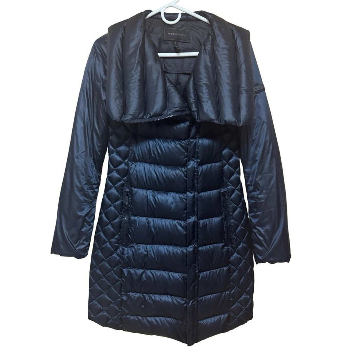 BCBGMAXAZRIA Puffer Jacket Women’s XXS Navy Quilted Full Zip Winter Coat