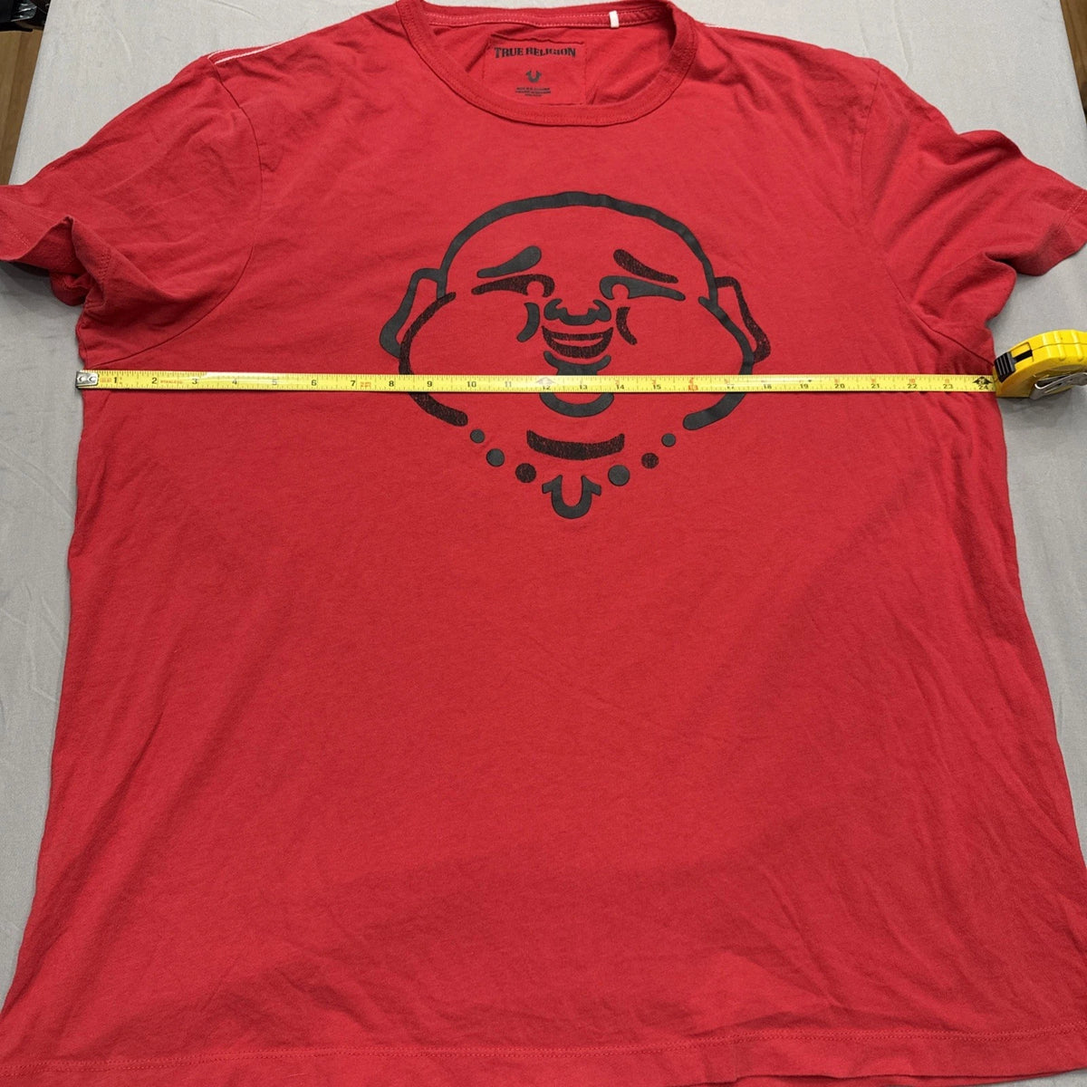 True Religion Buddha Graphic T-Shirt Men's 3XL Red Black Logo Cotton Tee