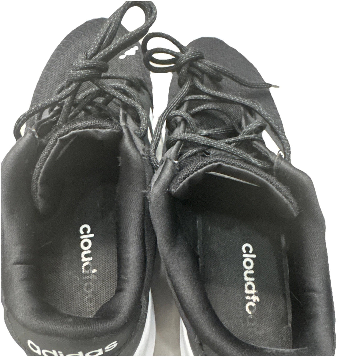 Adidas Cloudfoam QT Racer Black White Running Shoes Women's Size 7 EUC