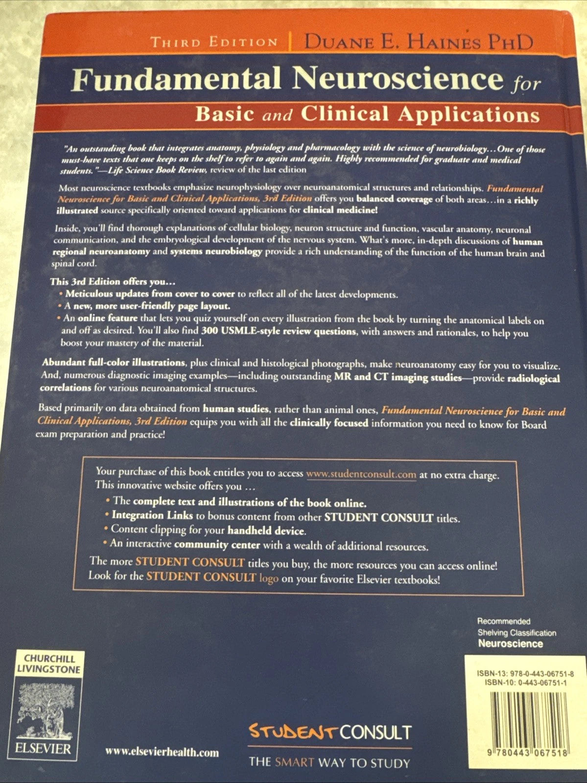 Fundamental Neuroscience for Basic & Clinical Applications 3rd Ed Haines HC
