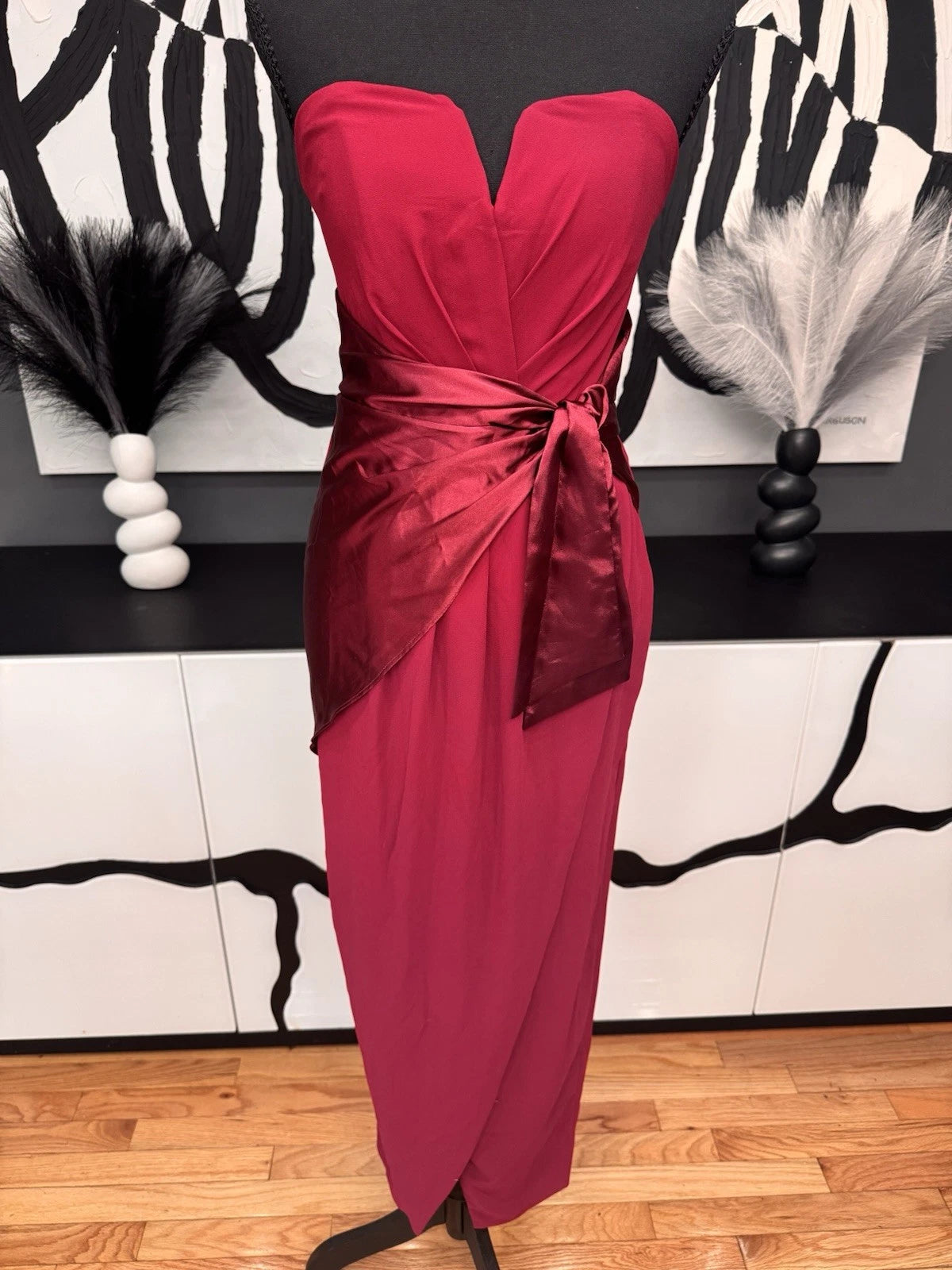 TFNC London Ollena Midi Dress Womens 8 Mulberry Purple Formal Cocktail NWT