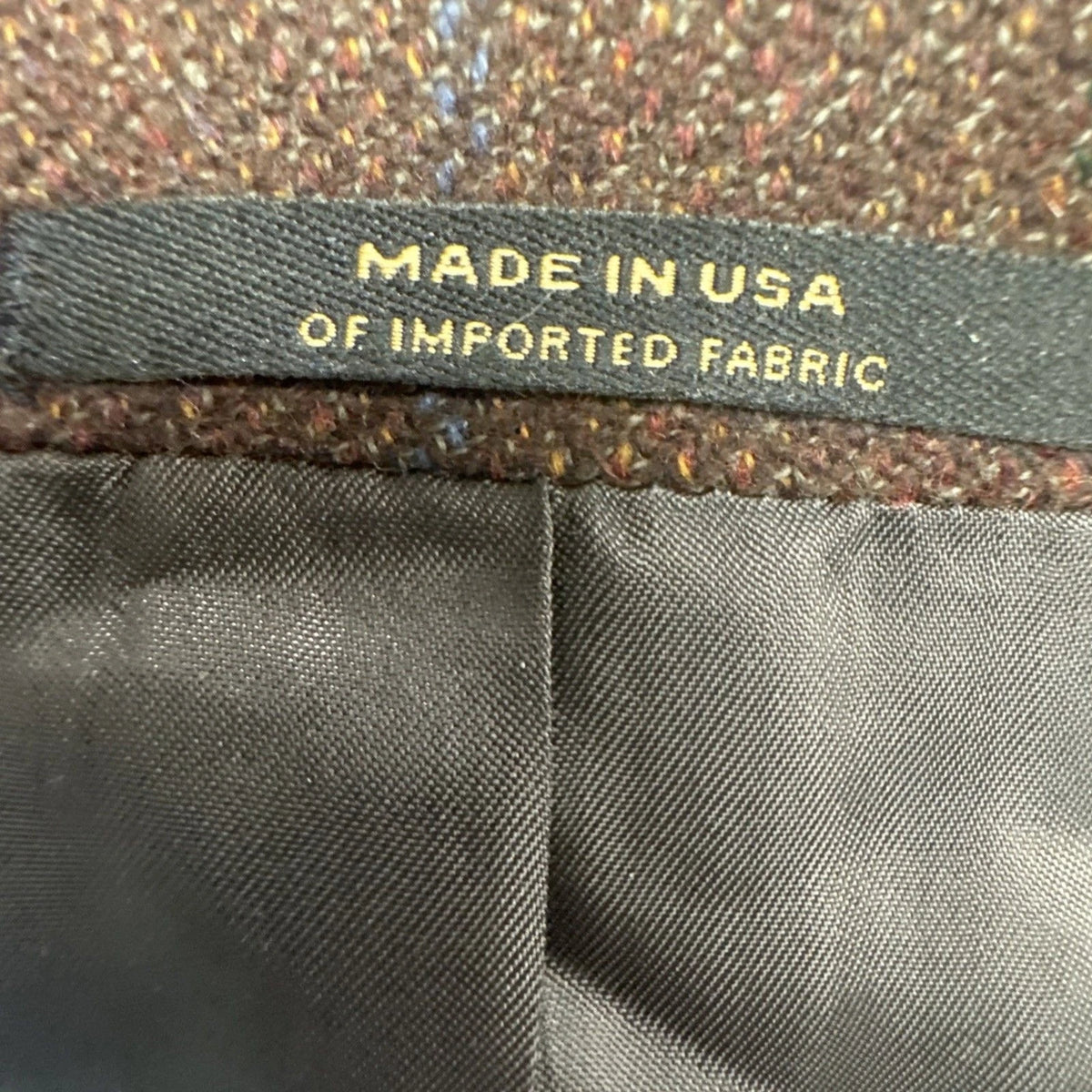 Vintage Hart Schaffner Marx Gold Trumpeter Blazer Men’s 44L Plaid USA Union Made