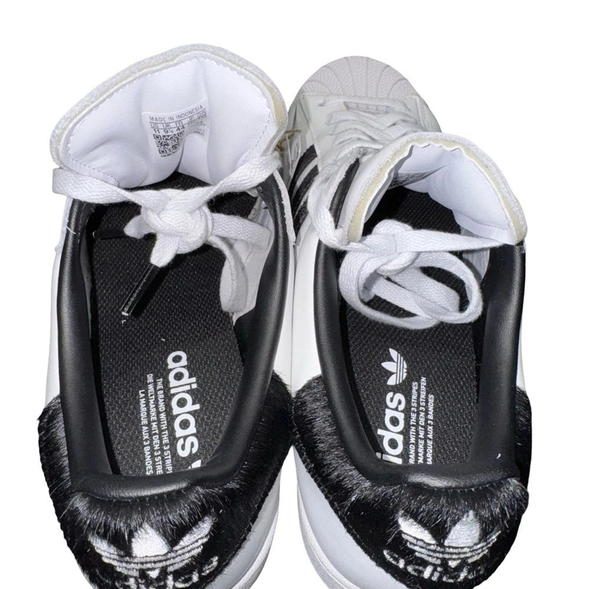 adidas Superstar II W Women’s 11 White Black Faux Fur Stripes IH9267 New