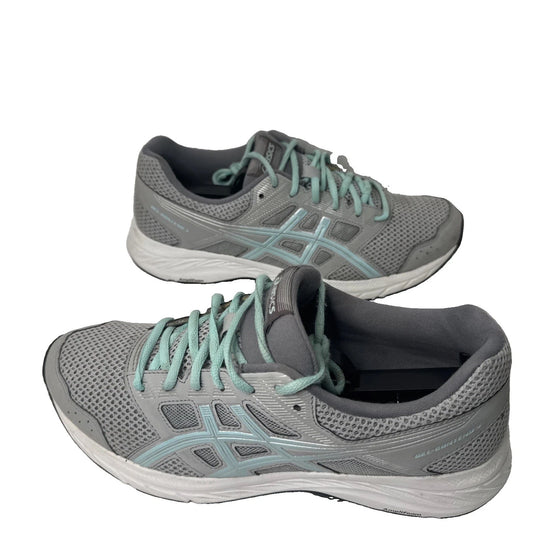 ASICS GEL-Contend 5 Women’s Size 10 Gray Aqua Running Walking Shoes 1012A234