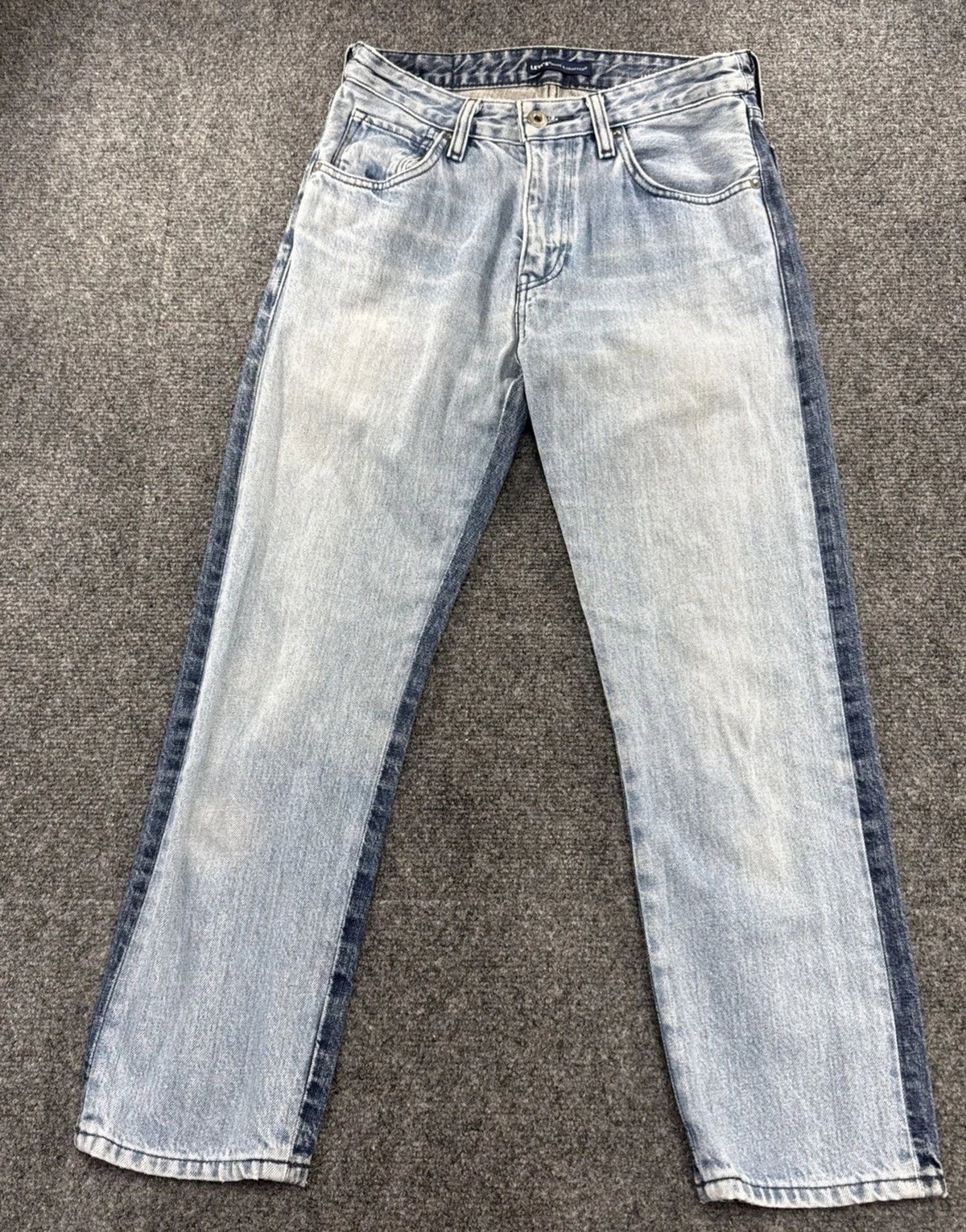 Levis Made Crafted Womens Two Tone Side Stripe Straight Leg Jeans 26 Cotton Blue