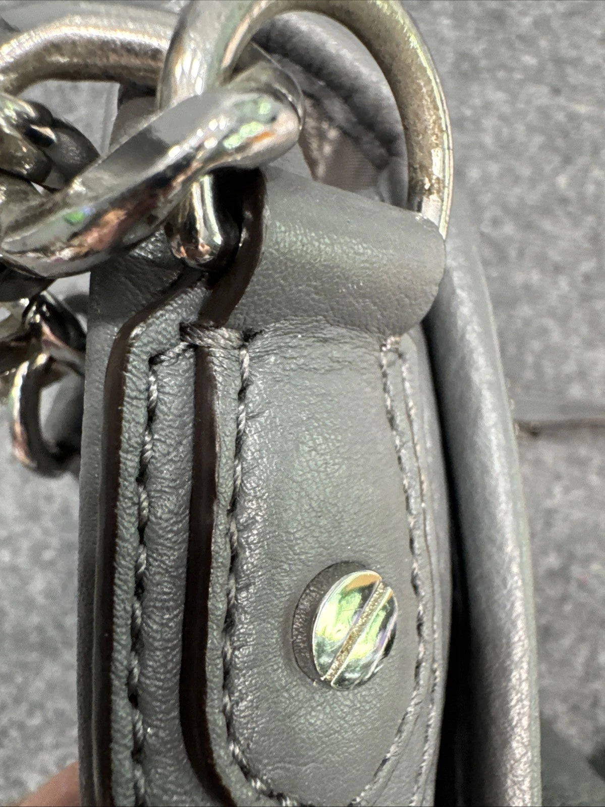 Michael Kors Fulton Gray Pebbled Leather Crossbody Shoulder Bag Large MK EUC