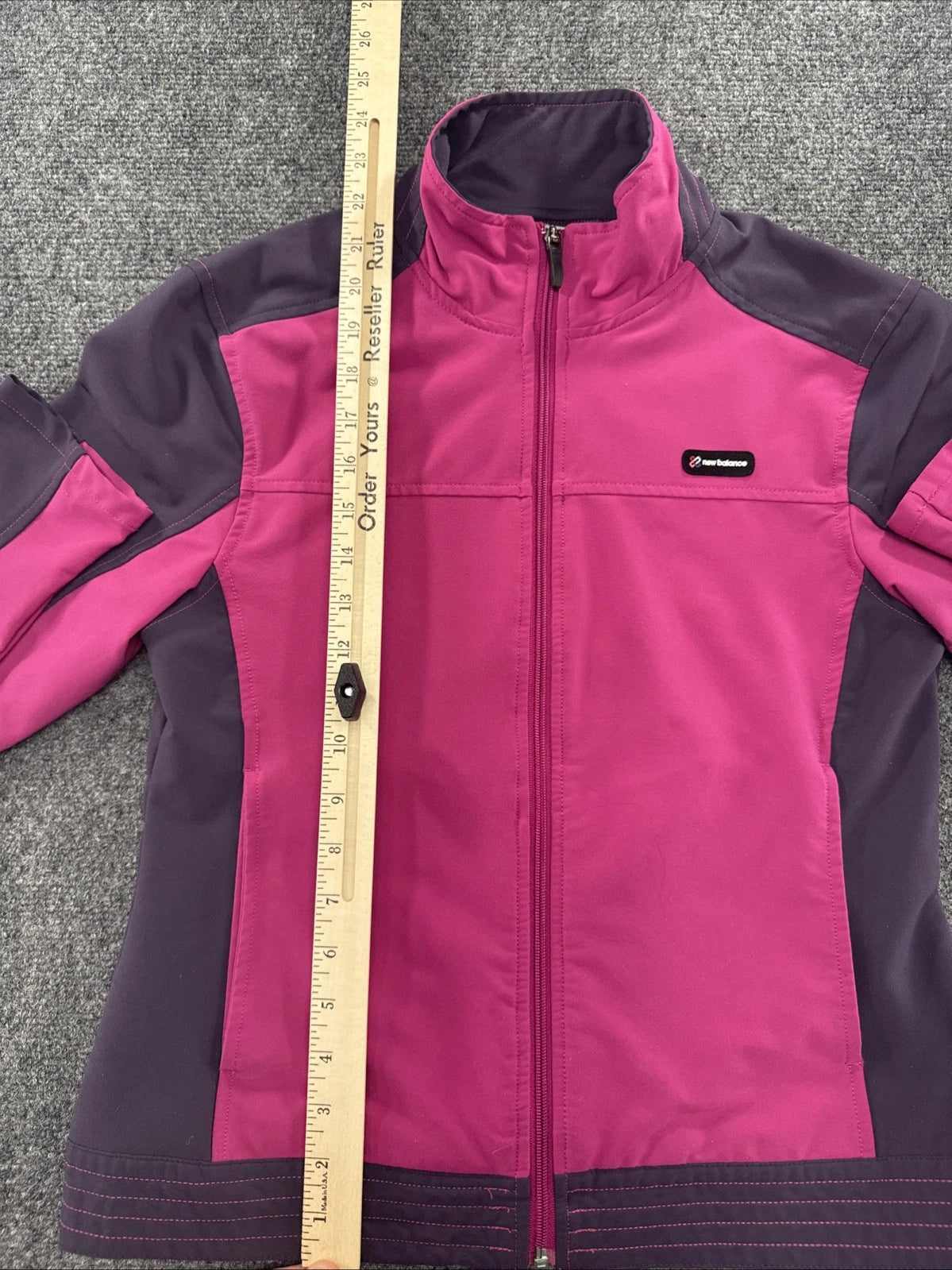 New Balance Womens S Pink Purple Softshell Full Zip Athletic Jacket WALJ6101