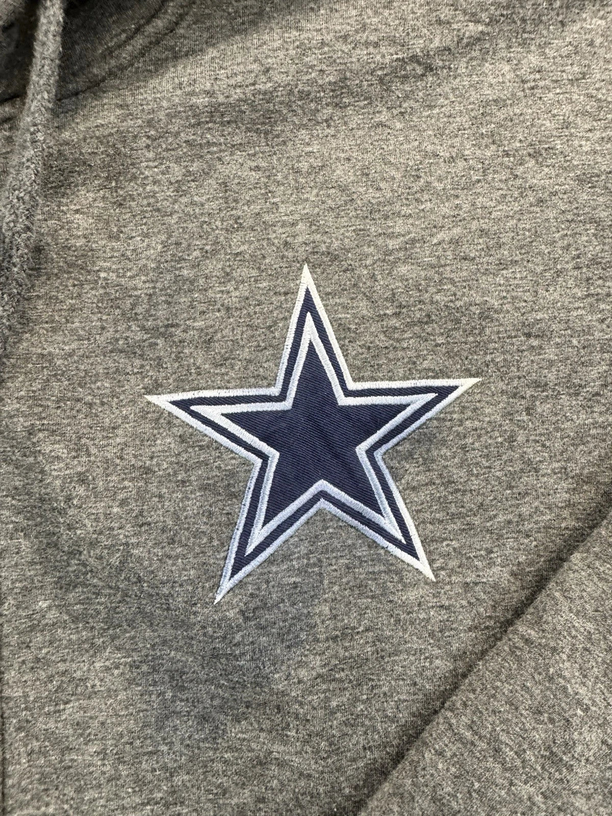 Dallas Cowboys Full Zip Hoodie Gray NFL Star Logo Sweatshirt Mens L