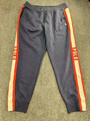 Polo Ralph Lauren Fleece Sweatpants Mens XL Navy Striped